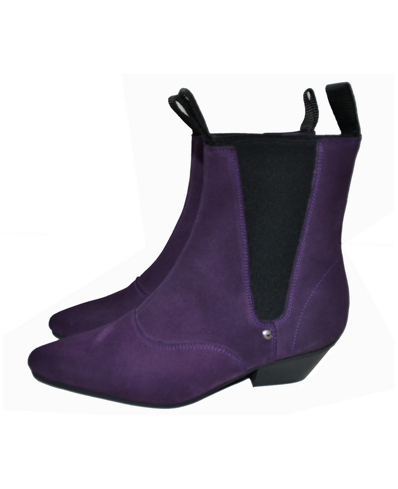 flat purple suede boots