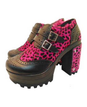 Pink leopard Bootie in...