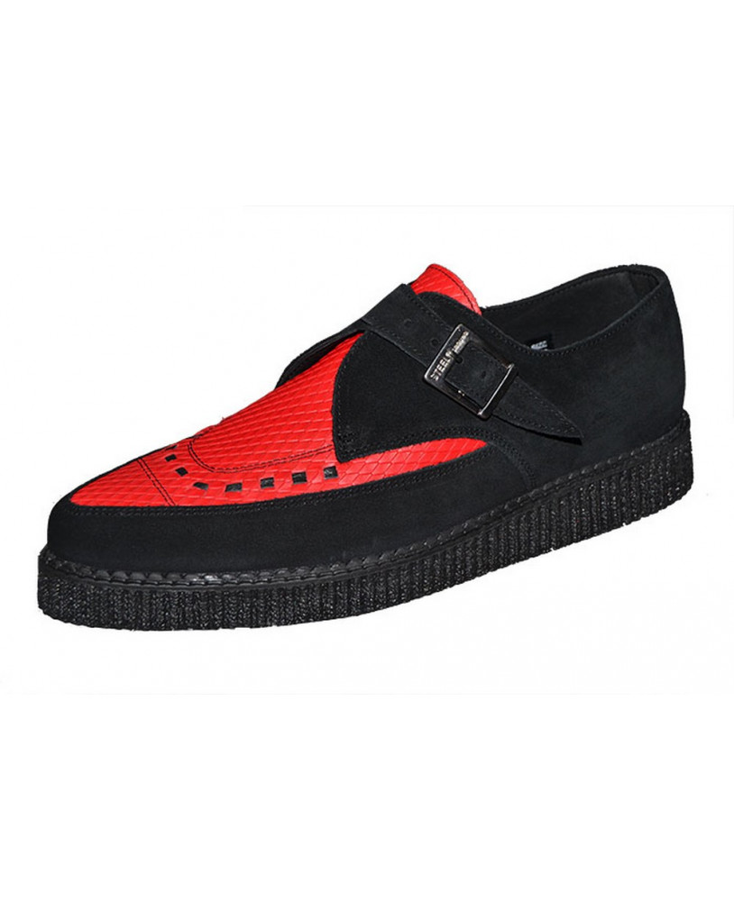 red suede creepers